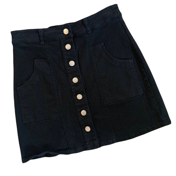Altar'd State Dresses & Skirts - Altar'd State Black Denim Mini Skirt With Pockets